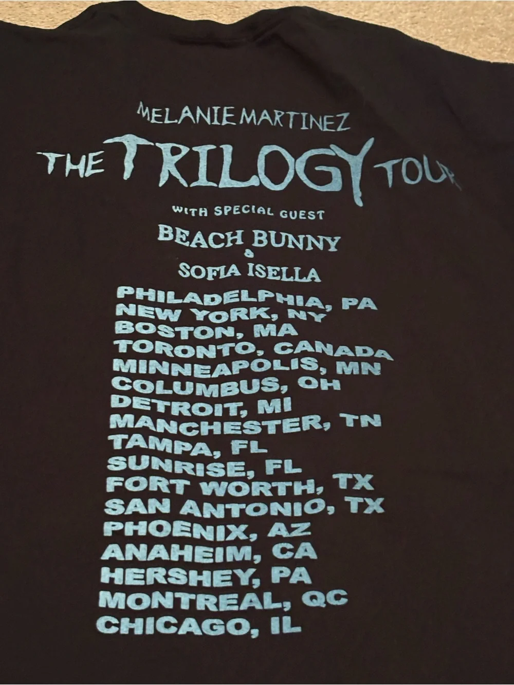 Melanie Martinez Mens Large Black The Trilogy Tour Graphic Tee T-Shirt